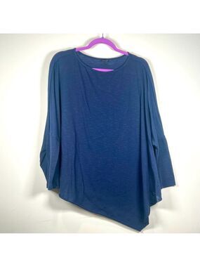 DUCCI Navy Poncho Sweater Oversized with Uneven Bottom size XL